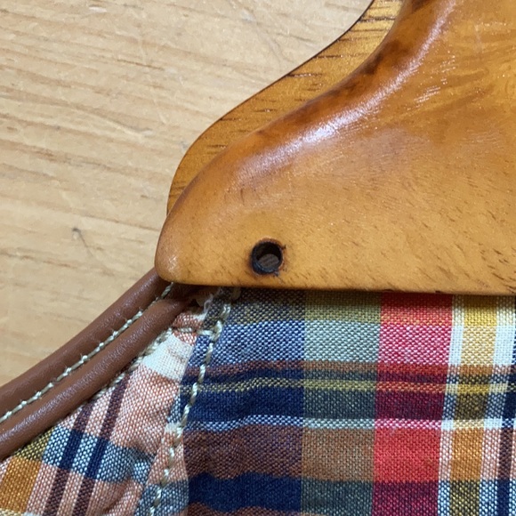 J Crew plaid and wood hand bag - Picture 6 of 10